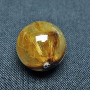 ゴールドタイチンルチル入り水晶丸玉 15mm [t145-2299]