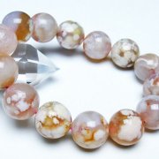 桜メノウ チェリーブロッサムアゲート ブレスレット 17mm [T213-1977]