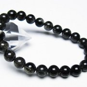 ブラックルチルクォーツブレスレット 8mm [T257-7861]