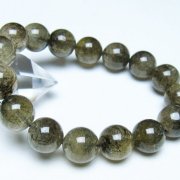ブラックルチルクォーツブレスレット 13mm [t257-8218]