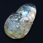 ヒマラヤ水晶 手彫り 魚 置物[T261-1087]