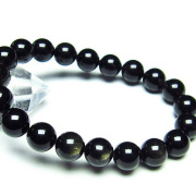 キャッツアイオブシディアンブレスレット10mm[T265-1532]