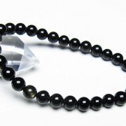 ゴールドキャッツアイオブシディアンブレスレット 7mm [T265-1921]