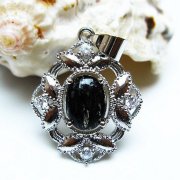 ブラックルチルクォーツペンダント [t343-1581]