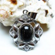 ブラックルチルクォーツペンダント [t343-1605]