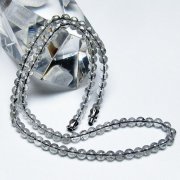 ブラックルチルクォーツネックレス 5mm [T354-5840]