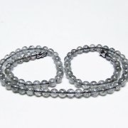 ブラックルチルクォーツネックレス 5mm [T354-6021]