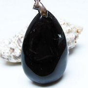 モリオン 純天然 黒水晶 ペンダント[T359-1993]