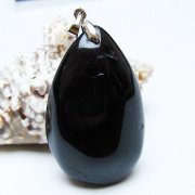 モリオン 純天然 黒水晶 ペンダント[T359-2117]