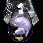 アメトリン十二支「子」彫刻入りペンダント[T365-548]