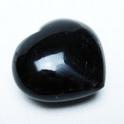 モリオン 純天然 黒水晶 ハート 置物 [t375-5130]