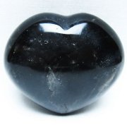 モリオン 純天然 黒水晶 ハート 置物 [t375-5195]
