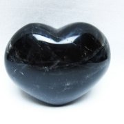 モリオン 純天然 黒水晶 ハート 置物[T375-5200]