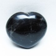 モリオン 純天然 黒水晶 ハート 置物 [t375-5213]