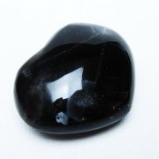 モリオン 純天然 黒水晶 ハート 置物[T375-5233]