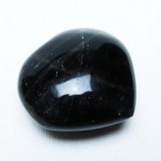 モリオン 純天然 黒水晶 ハート 置物 [t375-5247]