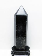 1.3Kgモリオン 純天然 黒水晶 六角柱 [t43-8650]