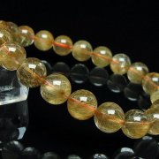 【*】様 天然石・ルチルクォーツ・タイチンルチル・数珠・ブレスレット 高品質]タイチンルチルクォーツ ブレスレット 15-15.5mm #QA037