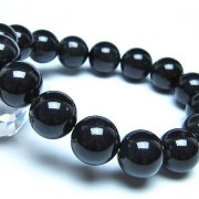 パワーストーン 天然石 モリオン 純天然 黒水晶 ブレスレット 19mm