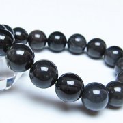 チンターマニストーン アリゾナ州産 天然ガラス ブレスレット（サフォーダイト/シリウス隕石） 14mm [t520-1938]