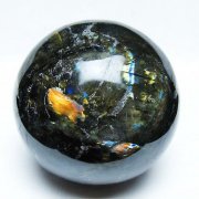 天然石　ラブラドライト　約6.5キロ　丸玉 ラブラドライト丸玉 置き石 台座付き 直径7.7cm 重さ652g | うさぎ屋