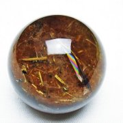 ゴールドタイチンルチル入り水晶丸玉 38mm [T637-4637]