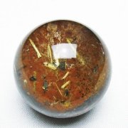ゴールドタイチンルチル入り水晶丸玉 36mm [T637-4642]