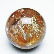ゴールドタイチンルチル入り水晶丸玉 43mm [T637-4705]