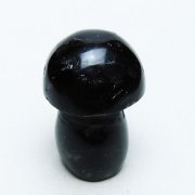 モリオン 純天然 黒水晶 きのこ 置物[T653-4223]