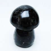 モリオン 純天然 黒水晶 きのこ 置物[T653-4277]