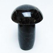 モリオン 純天然 黒水晶 きのこ 置物[T653-4315]
