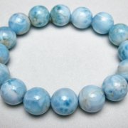 メテオライト　ラリマー　ブレスレット 天然ラリマーブレスレット 6.5mm [b860-6mm] | ブレスレット