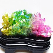 オーラ水晶オーラクリスタルクラスター(レインボー)