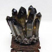 黒水晶 ブラッククォーツ クラスター [t802-6518]