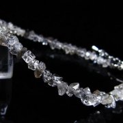 スティブナイト（輝安鉱）入り | ハーキマーダイヤモンド水晶ブレスレット[T99-5824]