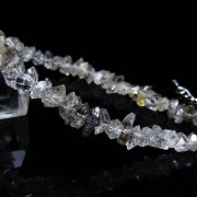 スティブナイト（輝安鉱）入り | ハーキマーダイヤモンド水晶ブレスレット[T99-5873]