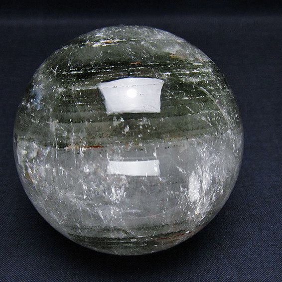 グリーンファントム水晶丸玉 71mm [T100-4653]