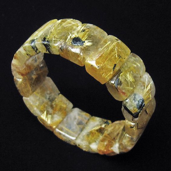 ゴールドタイチンルチルバングル[T107-3559]