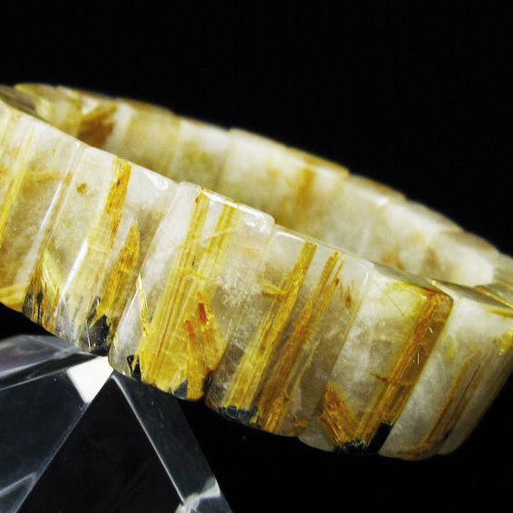 ゴールドタイチンルチルバングル[T107-4237]