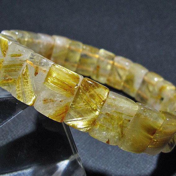 ゴールドタイチンルチルバングル[T107-4438]