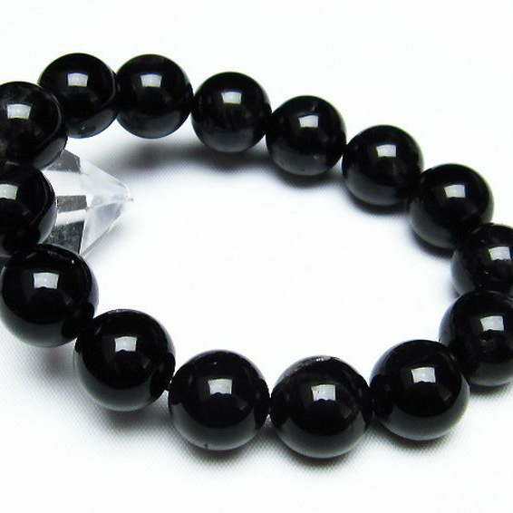 モリオン 純天然 黒水晶 ブレスレット14mm[T112-5103]