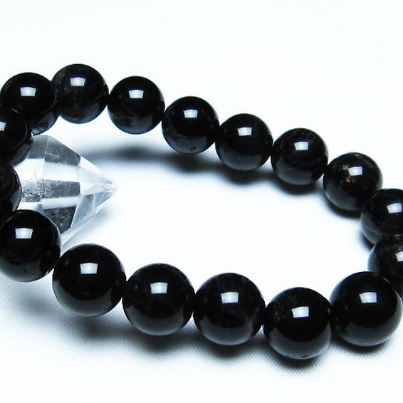 モリオン 純天然 黒水晶 ブレスレット12mm[T112-5530]