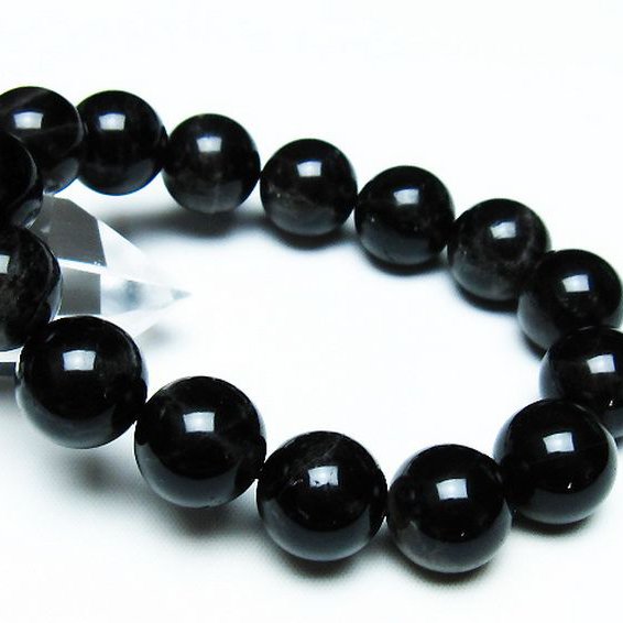 モリオン 純天然 黒水晶 ブレスレット 14mm [T112-6929]