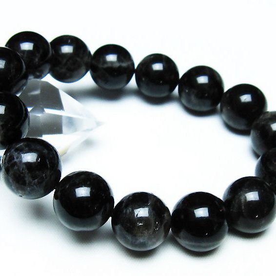 モリオン 純天然 黒水晶 ブレスレット 14mm [T112-6965]