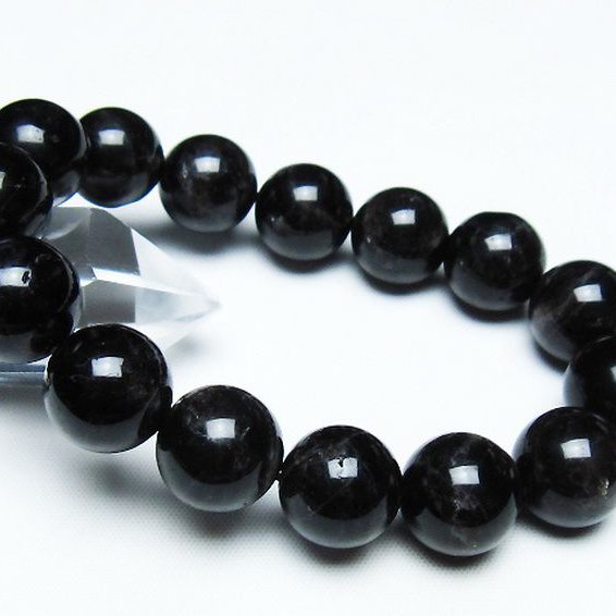 モリオン 純天然 黒水晶 ブレスレット 14mm [T112-7421]