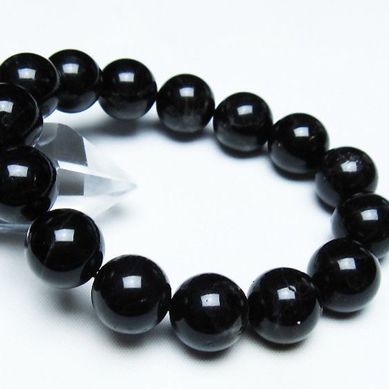 モリオン 純天然 黒水晶 ブレスレット 14mm [T112-7434]