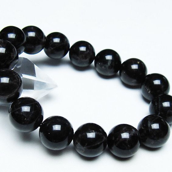 モリオン 純天然 黒水晶 ブレスレット 14mm [T112-7438]