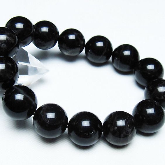 モリオン 純天然 黒水晶 ブレスレット 16mm [T112-7444]