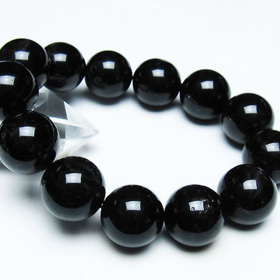 モリオン 純天然 黒水晶 ブレスレット 18mm [T112-7466]