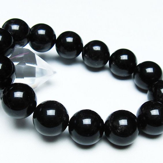 モリオン 純天然 黒水晶 ブレスレット 16mm [T112-7471]